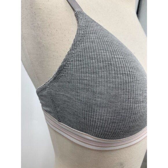 C & C California Women's Wireless Bra Plunge Ribbed Heather Grey 294295 Size 34B - Picture 3 of 10